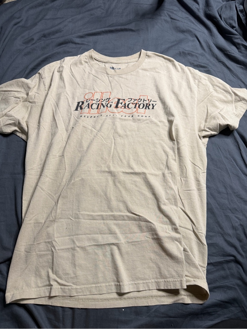 Racing Factory Graphic Crewneck T-Shirt - Beige